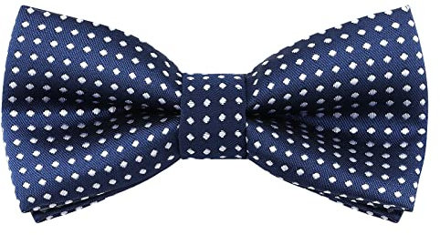 Gepunktete Fliege für Kinder Jungen Mädchen, vorgebundene Fliege mit weißen Punkten verstellbarer Schnalle und Riemen, formelle Halsfliege, Smoking-Fliege für Party Hochzeit Ball Bankett,Navy blau