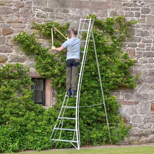 Hendon 12ft (3.6m) Aluminum Standard Lightweight Tripod Ladder - Ideal for Gardeners, DIY enthusiast, Landscapers suitable for both outdoor and indoor use. (With rubber feet)