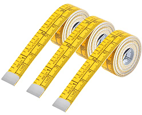 3 Stück Massband für Körper, Schneidermaßband, Rollmaßband für Familienmaß Brust Waistumfang, Ausmessung von Kleidung, Körper-Fett, Nähen Schneider Stoff Körper Maß(150cm 60 zoll)