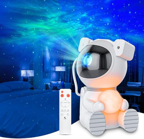 Cayclay Astronaut Galaxy Projector, Star Projector with Timer and Remote, Galaxy Projector with Moon Lamp, LED Nebula Night Light for Kids, Adults, Room Decor, Gift