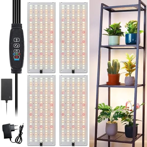 CEIEVER Växtlampa, LED, helspektrum, växtljus med 4/8/12H timer 540 lysdioder, växtlampa, vaxljus med 10 typer av ljusstyrka, växtljus för fröstart för inomhusväxter