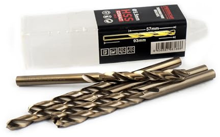 Ferrcan Metallborr HSS DIN338 M35 5 % kobolt turbomax för borrning i rostfritt stål, järn och andra metaller 5-pack per mått (5,5 mm)