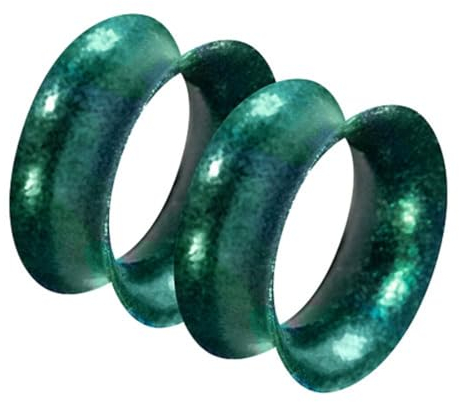 Taffstyle Flesh Tunnel Ohr Ear Plug Ohrpiercing Silikon Piercing extra flexibel Weich 1 Paar metallic glänzend Grün 22mm