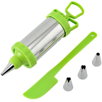 ZGXNYI Seringue à Garnir en Acier Inoxydable Cake Decorating Set with Scraper Cream Nozzle Airbrush Cookie Cutter Pastry Desserts Baking Tool Kitchen Accessories Seringue à GâTeau(Green)