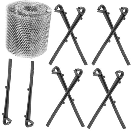 Veemoon Gutter Downspout Guard Protective Mesh Filter for Rainwater Drainage Easy Installation Gutter Strainer with Stake for Outdoor Use Prevent Leaves Debris Blockages