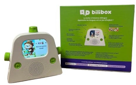 Boîte à Histoires pour Enfant Bilibox | Conteuse d'Eveil aux Langues de 0 à 8 Ans | 3 Modes de Narration | 30 Histoires Incluses en 10 Langues | Apprentissage Précoce des Langues | Narration Bilingue