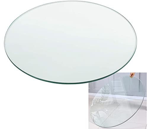 35/55/65/80/90/100 cm runt glasbord med klar cirkulär platta mångsidig lätt att rengöra robust och slitstarkt härdat glas