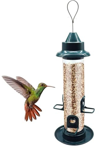 Xummpxuk Mangiatoia per uccelli selvatici | Dispenser di cibo per uccelli selvatici - Stazione di alimentazione per passeri, cince e rondini, con 6 porte, per donne e uomini amanti degli animali