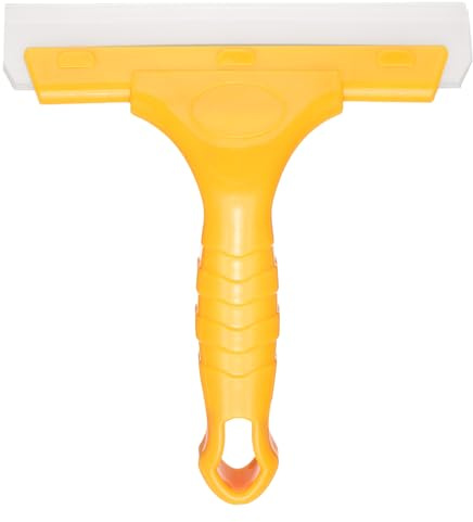 sourcing map Squeegee 6 Inch Length Auto Water Blade Shower Squeegee with Non-Slip Handle for Windshield Window Cleaner Glass Door, Yellow