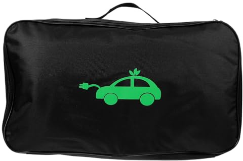 Vaguelly Ev Charger Storage Bag for Electric Car Charging Cable, Waterproof Flame Retardant Portable Organizer Case with Shockproof Design, Rectangle Ev Cable Protector for Vehicle Use