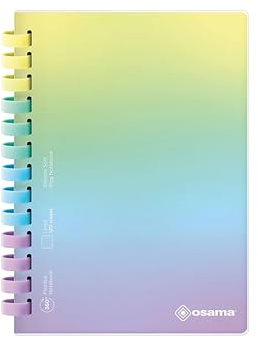 OSAMA - Carnet de Notes 17,5x25 en Silicone, Cahier Spirale B5 avec Reliure Dossier, Couverture Flexible Anti Rayures et 80 Feuilles à Rayures pour Papeterie, Fourniture Scolare et Bureau Eco Friendly