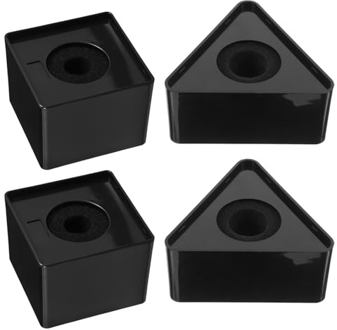 4pcs Black Abs Microphone Logo Flag Station for Interview | Triangle and Square Shapes, Quick Installation, Studio Equipment Supplies for Media Event Branding