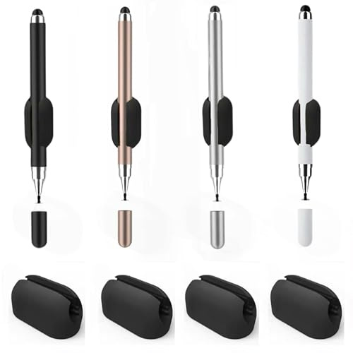 SBPEN 4 st Stylus penna + 4 silikonklämma penna Android 15/14 bord/F.ire 11 max HD bord/Galaxy Tab A11+/A11/A9Plus/A9, kompatibel med iOS pad/Android S Pen (svart) + 4)