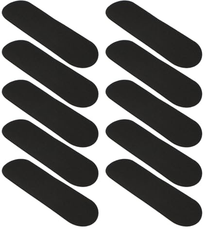 Totority Cintas Adhesivas Antideslizantes de Espuma para Patineta de Dedo, 10 Piezas (31x96 Mm), Cinta de Agarre Negra para Diapasón, Accesorio para Fingerboards y Juguetes de Skatepark