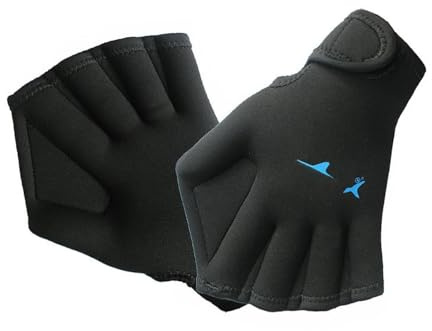 YANPINGJIA Pack de 2 guantes de natación resistentes al agua, elásticos, con dedos de natación con palmeados, para adultos y niños, resistentes al agua