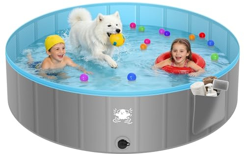 FORMIZON Piscina Pieghevole per Cani, Piscine per Cani Grandi e Piccoli, Antiscivolo, Portatile, Rigida, Piscina Cane per Animali Bambini (120)