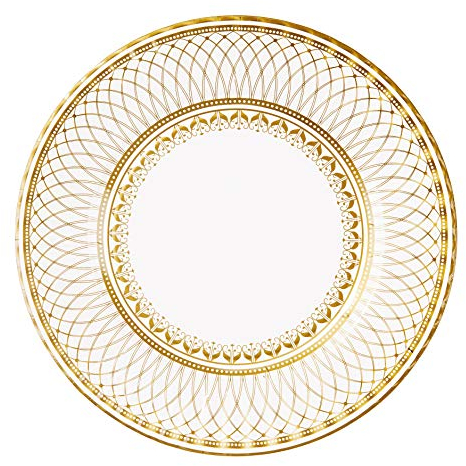 Talking Tables PPG-PLATE-LRG Party Porcelaine Lot de 8 Assiettes Grand Carton Papier Or 2,5 x 0,025 x 27 cm