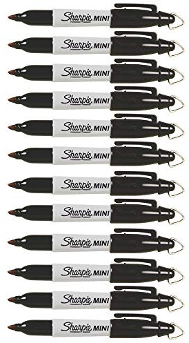 Sharpie Mini Permanent Markers, Fine Point, 12-Count (Black)
