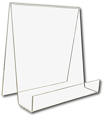 EPOSGEAR XL Extra Large Wide Plastic Acrylic Perspex Book Plate Retail Display Stand Holder - Perfect for Schools, Nurseries, Libraries etc (Clear)