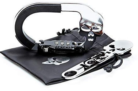 Antivol de casque pour moto avec clé tête de mort/cadenas de casque/antivol/moto/modèle déposé