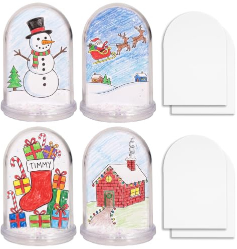 READY 2 LEARN Christmas Crafts, Design Your Own Snow Globes, Set of 4