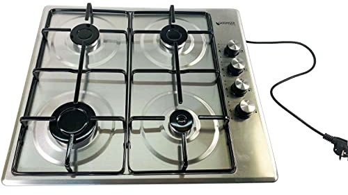 GARDINGER Haushaltskocher Prime Edelstahl vierflammig Propankocher Gaskocher Piezo (230 V) Zündsicherung Outdoorküche als Einbaugerät oder Standgerät