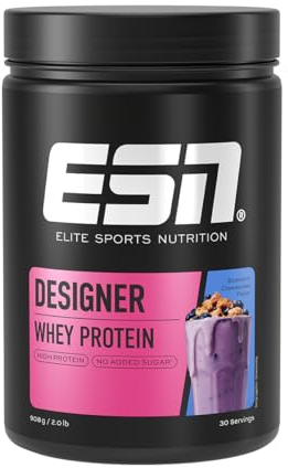 ESN Designer Whey Protein Pulver, Blueberry Cheesecake, 908 g, bis zu 23 g Protein pro Portion, ideal zum Muskelaufbau und -erhalt, geprüfte Qualität - made in Germany