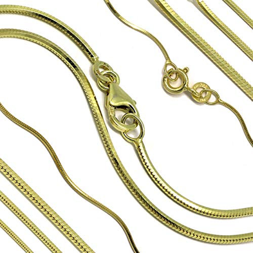 G & J Goldkette Schlangenkette diamantiert massiv 333 8Karat 0,70-1,20mm 42-50cm Echtgold Gelbgold Halskette hochwertiges Gold Collier Made in Germany (42 cm, BREITE: 0,8 mm)