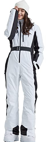 HOTIAN Women One Piece Ski Suits Slim Fit Overalls Jumpsuits Waterproof Winter Outdoor Snowboard Snow Suits