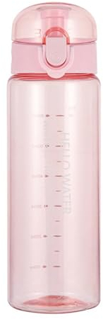 Bavooty Bouteille D'eau,780ml Gourde Sport,Gourde Sport Transparente,Bouteille étanche,Anti-Fuite,Facile à Ouvrir,Verrouillage Sécurisé,Léger Et Réutilisable,Pour Gym,école,Cyclisme,Plein Air,Rose