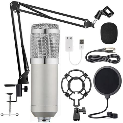 ELzEy Set microfono a condensatore Qualità del suono chiara adatta for l'uso del karaoke Microfono di registrazione