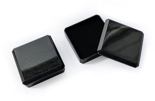 bysilverchain 2 Pcs Jewellery Box Gift Necklace Ring Earring Small Packaging Pendants Case Gold Glitter Foam Padded Jewelry Display Storage Boxes with Lid for Birthday Wedding Anniversaries Present