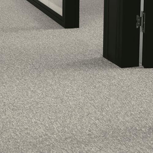 andiamo Teppichboden Meterware Joe - Auslegware Bodenbelag zuschneidbar und einfach zu verlegen - Teppichbelag aus Polypropylen 6mm Gesamthöhe Grau-beige 400 x 400 cm