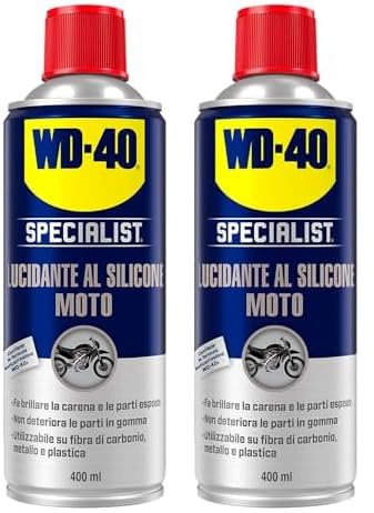 WD-40 - Specialist - Lucidante Al Silicone Moto - Asciuga rapidamente e non necessita lucidatura - Lucida la moto e preserva la gomma - Fragranza fruttata - Spray 400ml (Confezione da 2)