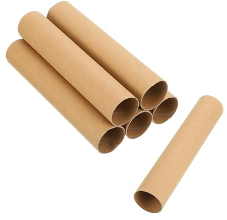 sourcing map Lot de 6 tubes en carton ondulé pour travaux manuels, peinture, dessin, fournitures artistiques, projets de bricolage, 20 x 4 cm, marron