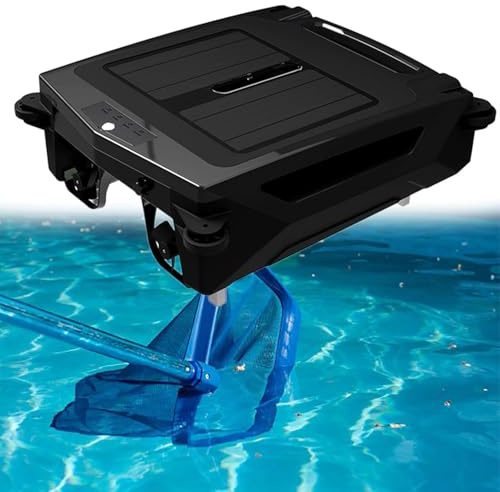 Robotisk solcellsdriven poolskimmerrengörare, sladdlös poolskimmer, med dubbla laddningslägen, för alla pooler. Smart hinderundvikning.