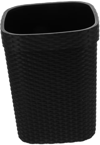 ULTECHNOVO Corbeille à déchets pratique en plastique avec texture tissée - Grande ouverture - Pour la maison, le bureau, la cuisine - Conteneur de rangement léger pour pièces bien rangées et nettoyage