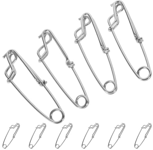 VICASKY Lot de 10 Clips de Pêche en Acier Inoxydable 18X60 MM Agrafes Robustes pour Ligne de Pêche Connecteurs Rapides et Bateau