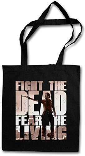 Urban Backwoods Fight The Dead Fear The Living II Shopper återanvändbar hipster shoppingväska i bomull