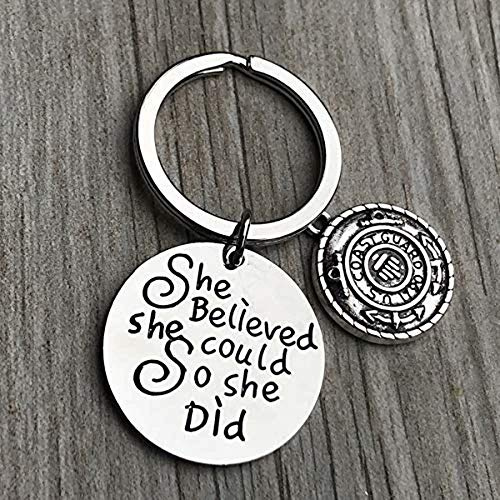 Infinity Collection US Coast Guard She Believed She Could So She Did Keychain, Inspirational Military Key Rings Gift for Navy Daughter, Wife, Mom, Sister or Niece