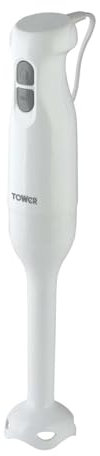 Presto By Tower PT12076WHT Hand Blender/Stick Blender, Stainless Steel Blades, Two Speed Button, Turbo Button, 250W, White