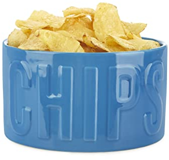 Balvi Cuenco Aperitivo Chips Color Azul Un Cuenco Original y con Estilo 1L Cerámica 8,5x15x15 cm