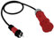 Doktorvolt CEE Kabel Adapter Starkstrom Verlängerungskabel 1 m Adapterleitung Mit Klappdeckel Kupplung 230V Stecker 16 A Für Starkstromsteckdose IP44 Unischuko Schwarz Rot