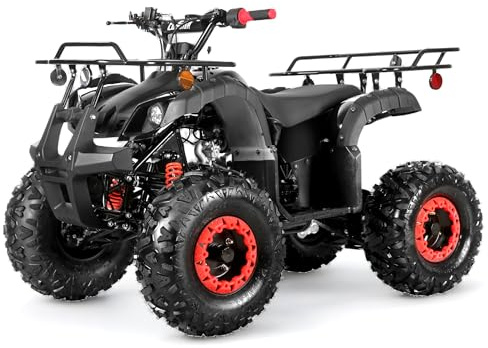 Coolster 125cc ATV for Kids & Adults, Black - Gas Powered Automatic 4 Wheeler Quad with Electric Start, ATV-3125XR8-U2