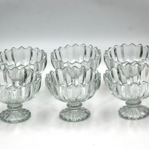 Juego de 6 mini cuencos de cristal con pie, cuenco para salsa, cuenco para salsa, cuenco de presentación, golosinas de café, mini cuenco de postre, cuenco de azúcar para drape, cuenco turco delicado,