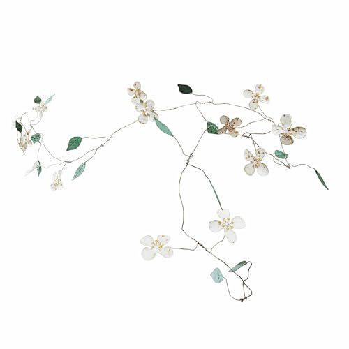 Loberon Sambucus Festone - Delicati Fiori in Ferro - Fine Lavoro Artigianale, Verde