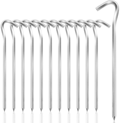 12 Stück Zeltheringe, 18 cm/7 Zoll Aluminium Heringe Camping, Heringe Erdnägel Stabil für Gartenarbeit, Wandern und Angeln