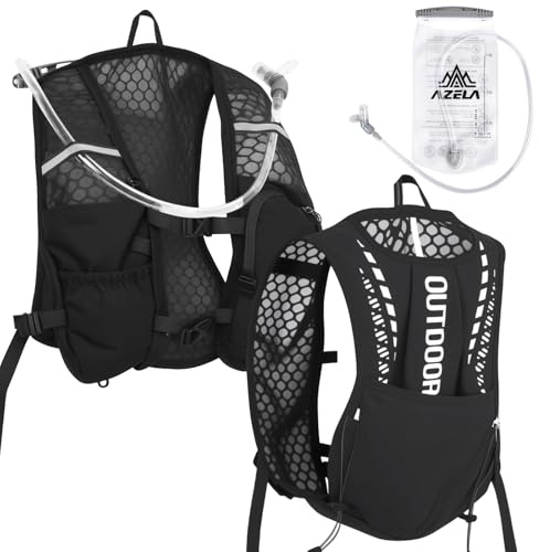 ZEMBSOYA Mochila de hidratación para exteriores, bolsa de ciclismo de fondo, chaleco de esquí de fondo, bolsa de agua, chaleco de 5 litros, transpirable, con bolsa de agua de 1,5 l
