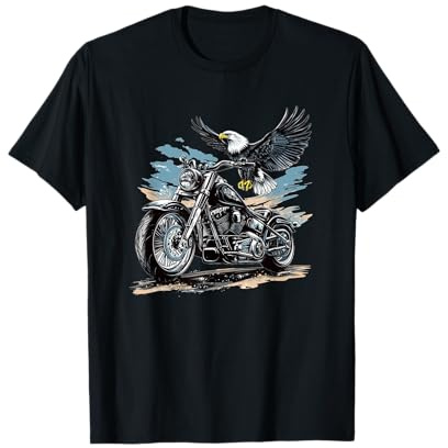 Freedom Trip Costume avec aigle sympa et moto cool T-Shirt