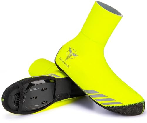 GEWAGE Cycling Shoe Covers Winter Thermal Warm Cycling Overshoes Water Resistant Windproof Bike Bicycle Shoe Covers for Man Woman (Black, X-Large)